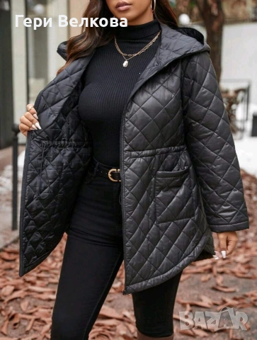 Страхотно ново черно макси яке със силиконова вата, снимка 4 - Якета - 53618277