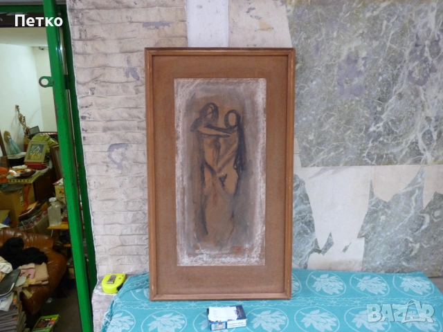 Стара картина 66 / 37 см, снимка 3 - Антикварни и старинни предмети - 53634934