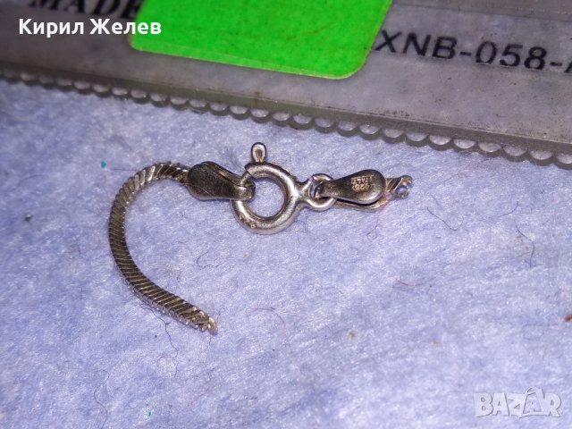 СТАРА СРЕБЪРНА ИТАЛИАНСКА ЗАКОПЧАЛКА КАРАБИНКА За КОЛИЕ ГРИВНА СИНДЖИРЧЕ СРЕБРО 925 ПРОБА 38225, снимка 8 - Бижутерийни комплекти - 40940779
