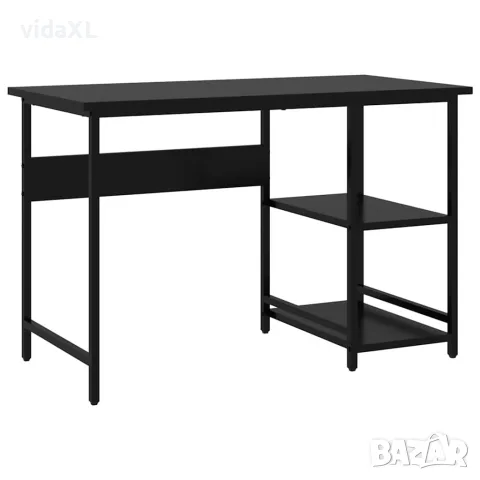 vidaXL Компютърно бюро, черно, 105x50x72 см, МДФ и метал