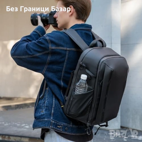 Нова Фото раница твърд корпус, бърз страничен достъп, статив, 8 джоба, снимка 6 - Чанти, стативи, аксесоари - 53374351