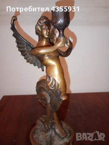 Бронзов стар античен свещник старинен свещник , снимка 6 - Антикварни и старинни предмети - 48899303