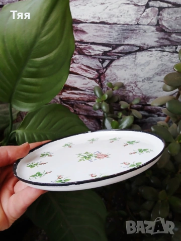 Емайлирани чинийки с рози , снимка 2 - Антикварни и старинни предмети - 53829042