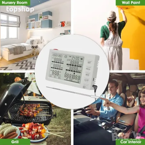 Kethvoz 8 в 1 Монитор за качество на въздуха на закрито с външна сонда, снимка 4 - Други стоки за дома - 50303008