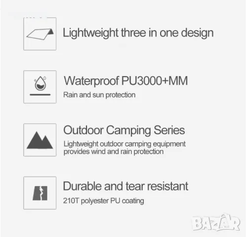 -60% Многофункционално 3-в-1 водоустойчиво пончо / дъждобран, снимка 11 - Екипировка - 49478546
