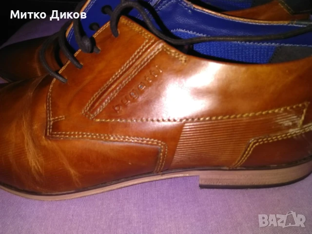 Бугатти Bugatti маркови обувки естествена кожа размер №44 стелка 29см, снимка 4 - Официални обувки - 51009176