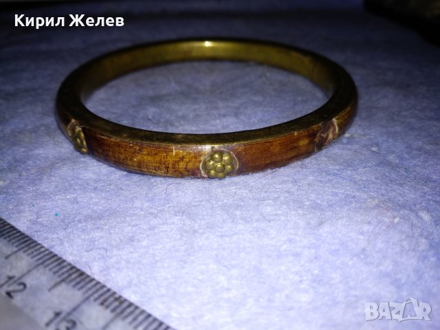 СТАРИННА ТИБЕТСКА ЕТНО ГРИВНА от БРОНЗ и РОГ с ФЛОРАЛНИ БРОНЗОВИ НАБИВКИ МАЙСТОРСКА ИЗРАБОТКА 26328, снимка 13 - Антикварни и старинни предмети - 40865717