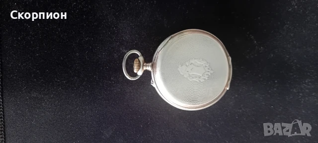 Швейцарски СРЕБЪРЕН джобен часовник Remontuar CILINDRE - 6 RUBIS- 1905г. - ПЕРФЕКТЕН с позлата, снимка 7 - Джобни - 51389193