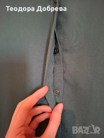 Тъмнозелена риза MONKI, снимка 3 - Ризи - 50841032