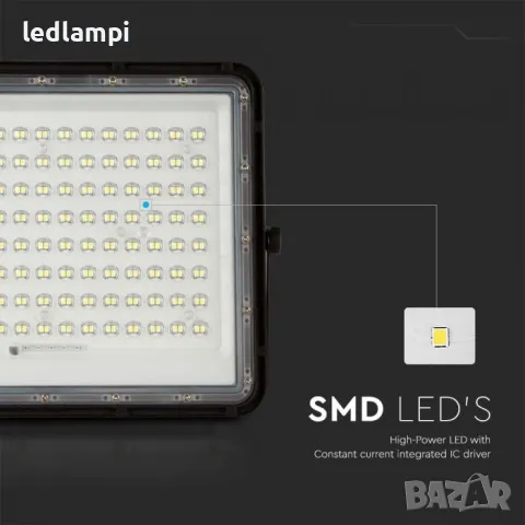 Соларен LED Прожектор 20W 1800Lm IP68, снимка 6 - Соларни лампи - 48632136