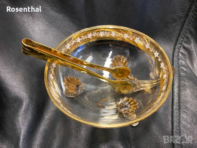 Кристална купичка, ръчна дизайнерска изработка с богата позлата, снимка 2 - Декорация за дома - 39523686