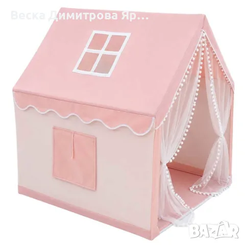 Розова детска палатка къща за стая, снимка 9 - Играчки за стая - 55832773