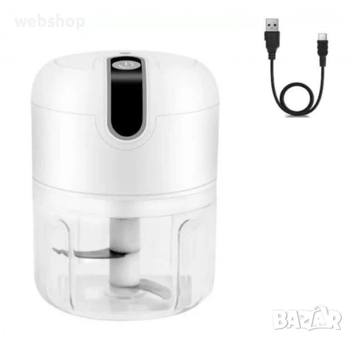 Мини електрически чопър за зеленчуци и плодове, Zola, 12x9 см, пластмаса, бял, снимка 2 - Чопъри и пасатори - 50454396