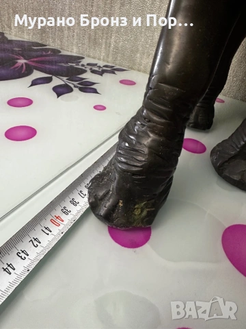 Голям Бронзов Слон - 12 кг (Височина 60 см / Дължина 40, снимка 4 - Антикварни и старинни предмети - 53464197