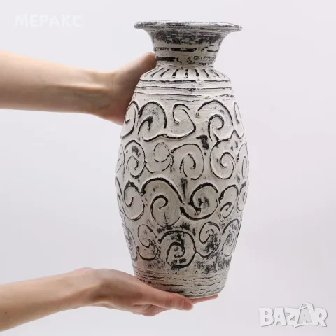 Ваза с форма на спирали – кремава, снимка 3 - Декорация за дома - 56222521