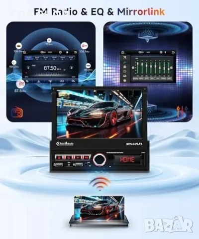 Ново CarPlay Android Auto Bluetooth Радио 1DIN + Камера за Заден Ход, снимка 6 - Друга електроника - 49804775