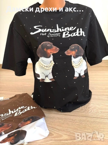 Дамска тениска с кучета - 3 цвята , снимка 4 - Тениски - 53227632