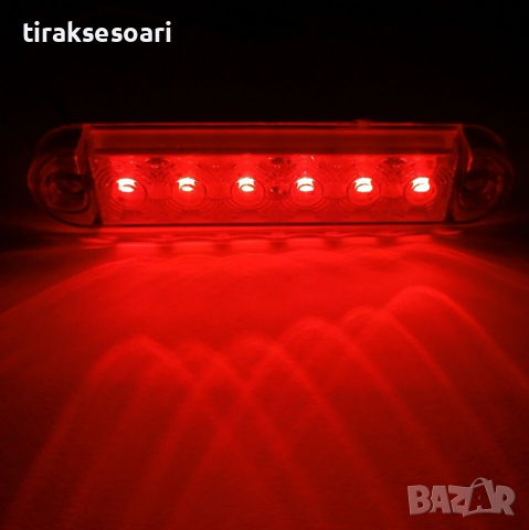 10 БРОЯ LED Червен Габарит с 6 диода за камион ремарке платформа 12V-24V, снимка 3 - Аксесоари и консумативи - 44790409