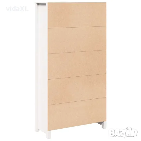 vidaXL Висок шкаф, бял, 80x35x154 см, борово дърво масив, снимка 8 - Бюфети - 56147941