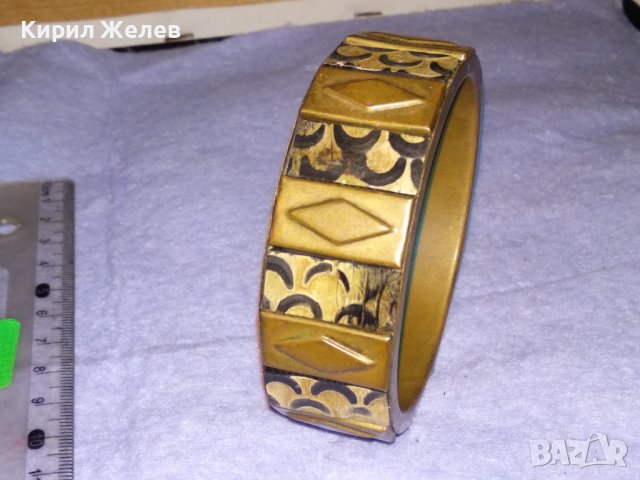 СТАРА БРОНЗОВА ТИБЕТСКА ТРАДИЦИОННА ГРИВНА РЯДКА РЪЧНА ИЗРАБОТКА ИНКРУСТИРАНА с РОГ / КОСТ 73731, снимка 10 - Антикварни и старинни предмети - 41202048