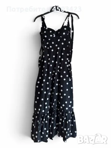 Дълга рокля polka dot , снимка 2 - Рокли - 55880392