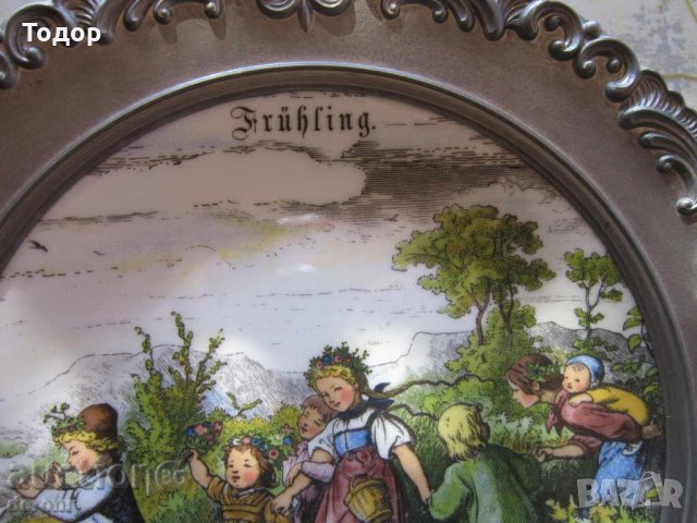 Уникална немска порцеланова чиния маркировки 3 порцелан, снимка 2 - Колекции - 34540752