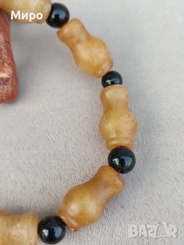 ЕСТЕСТВЕН НЕФРИТ ГРИВНА МЪНИСТА , снимка 4 - Гривни - 41786069