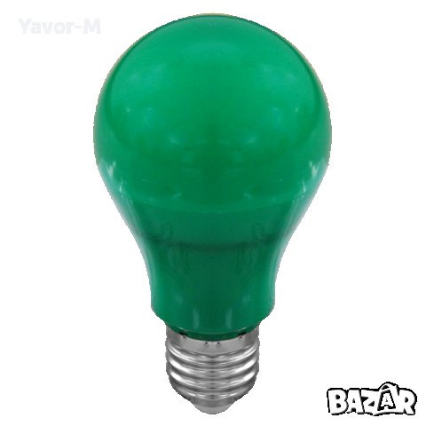 LED Лампа, Крушка, 6W, E27, 220-240V AC, Зелена светлина, Ultralux - LB627G