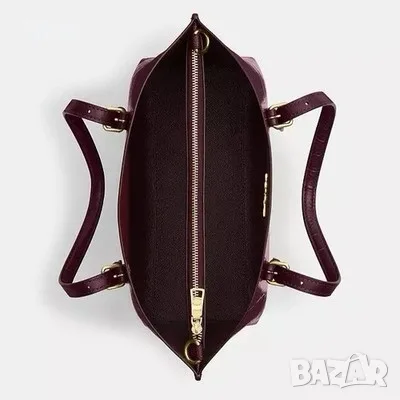 Чанта Coach Mollie Tote croc-embossed leather Dark Wine/Merlot, снимка 4 - Чанти - 55785258