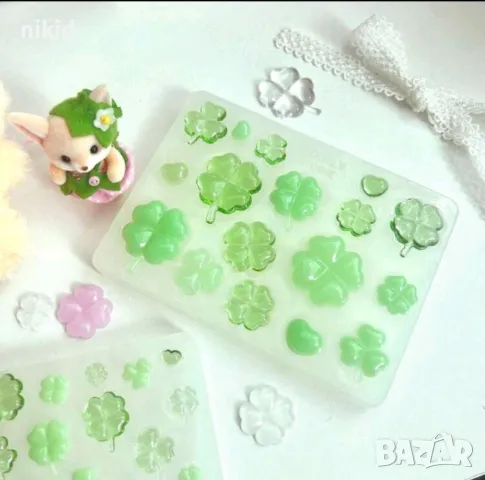 Мини детелини детелина силиконов молд форма фондан смола шоколад