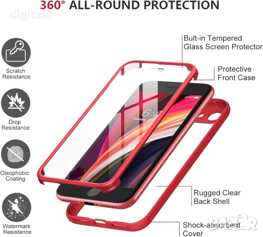 Кейс iPhone SE 2020/SE2, прозрачен, двустранен, закален 360 , магнитен , снимка 5 - Калъфи, кейсове - 52660740