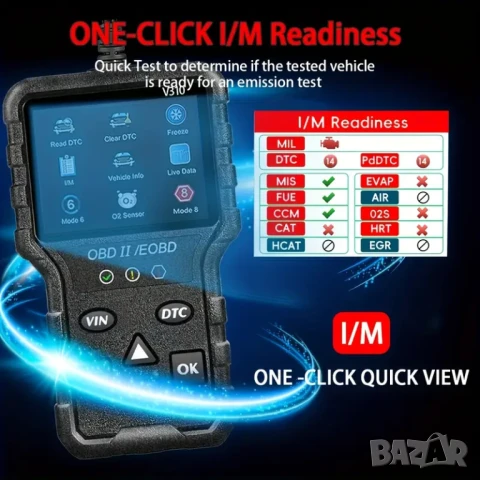 Full OBD2 EOBD автомобилен диагностичен кодочетец V310 , снимка 8 - Аксесоари и консумативи - 50675093