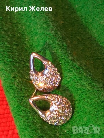 ПРЕКРАСНИ СКЪПОЦЕННИ СРЕБЪРНИ НЕЖНИ АРТ ОБЕЦИ РОДИРАНО СРЕБРО 925 с ФАСЕТИРАНИ ЦИРКОНИ 38756, снимка 3 - Обеци - 41730328