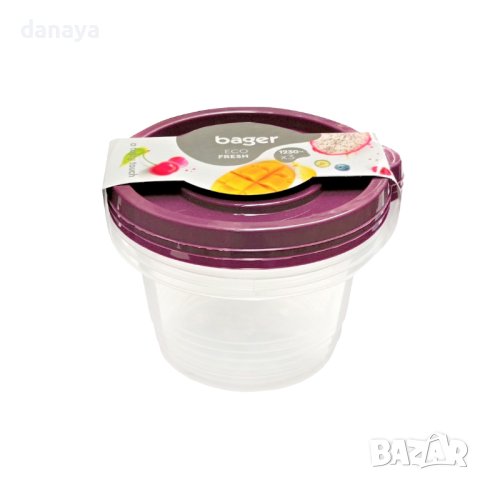 3852 Комплект дълбоки кутии за храна Bager Eco Fresh, 3 броя, снимка 3 - Кутии за храна - 41904633