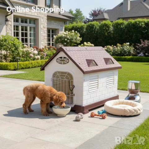 Външна водоустойчива пластмасова къща за кучета, котки и други домашни любимци, снимка 3 - За кучета - 52728003