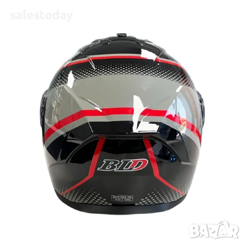 Модуларна Каска flip-up, Черно/ червено, S*M*L*XL, снимка 3 - Аксесоари и консумативи - 53870683