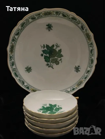 Порцеланов сет за сладко AK Kaiser Шьонбрун , снимка 2 - Сервизи - 53126538