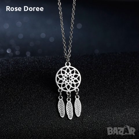 RD 414 Капан за сънища колие в сребристо медицинска стомана Dreamcatcher безплатна доставка подарък, снимка 1