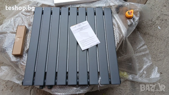 Радиатор за стена Aquamarine хоризонтален, 60 x 61,4 см, 447W, стомана, антрацит, снимка 4 - Отоплителни печки - 53265548