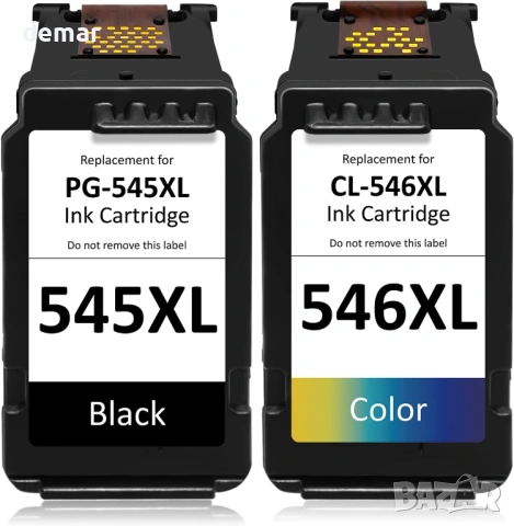Мастилени касети 545XL 546XL, резервни за Canon Pixma (1 черна, 1 цветна)
