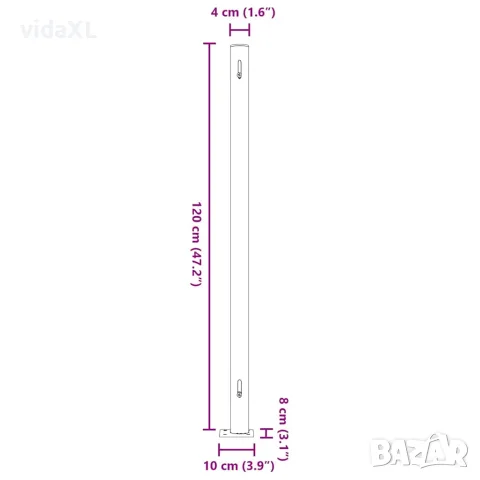 vidaXL Прибираща се дворна странична тента, 200x314 см, сива, снимка 10 - Огради и мрежи - 56146629