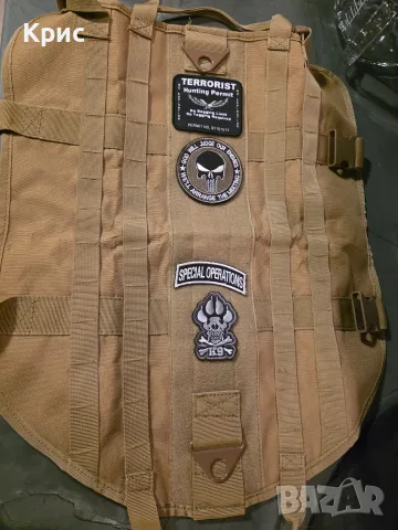 Тактическа K9 жилетка MOLLE за работно куче - НОВА + 4 нашивки, снимка 6 - За кучета - 55994636