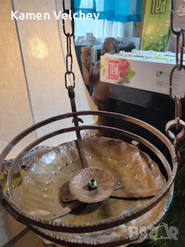 Стар полилей от кована мед..., снимка 7 - Антикварни и старинни предмети - 52439027