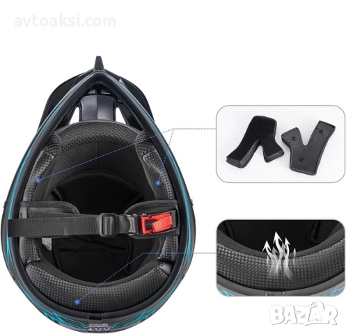 Каска Крос Мотор/Скутер/Бъги/Вело/АТВ -192-2, снимка 5 - Аксесоари и консумативи - 52099429