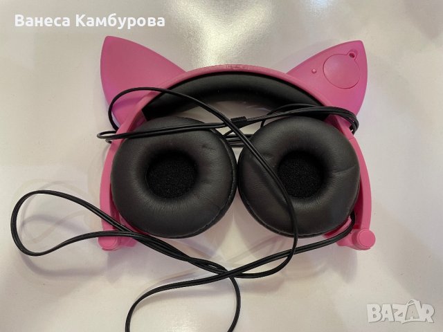 Розови слушалки тип “котка” , снимка 3 - Слушалки и портативни колонки - 39794797
