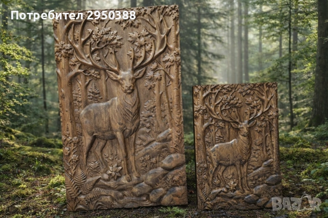 дърворезба елен нов