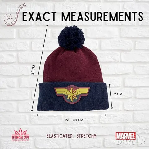ПРОМОЦИЯ Зимна шапка MARVEL в тъмно синьо и бордо, снимка 2 - Шапки, шалове и ръкавици - 48102014