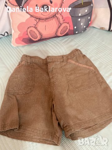 Къси ленени панталонки, размер 104, снимка 1 - Детски къси панталони - 41773172