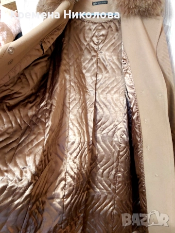 Зимно палто с естествена яка, снимка 5 - Якета - 52336489