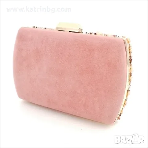 Чанта клъч официална-Розова с дълга дръжка тип синджир, снимка 2 - Чанти - 48907899